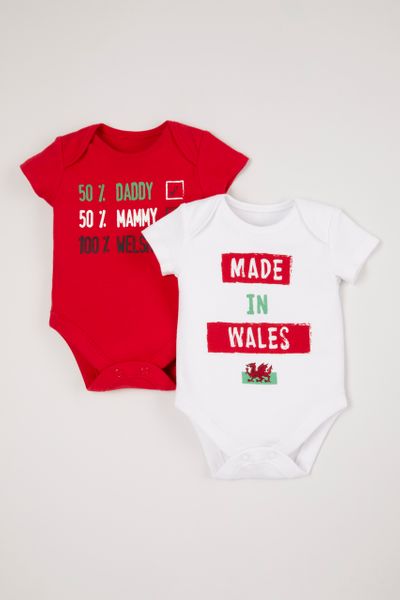 2 Pack Made In Wales bodysuits