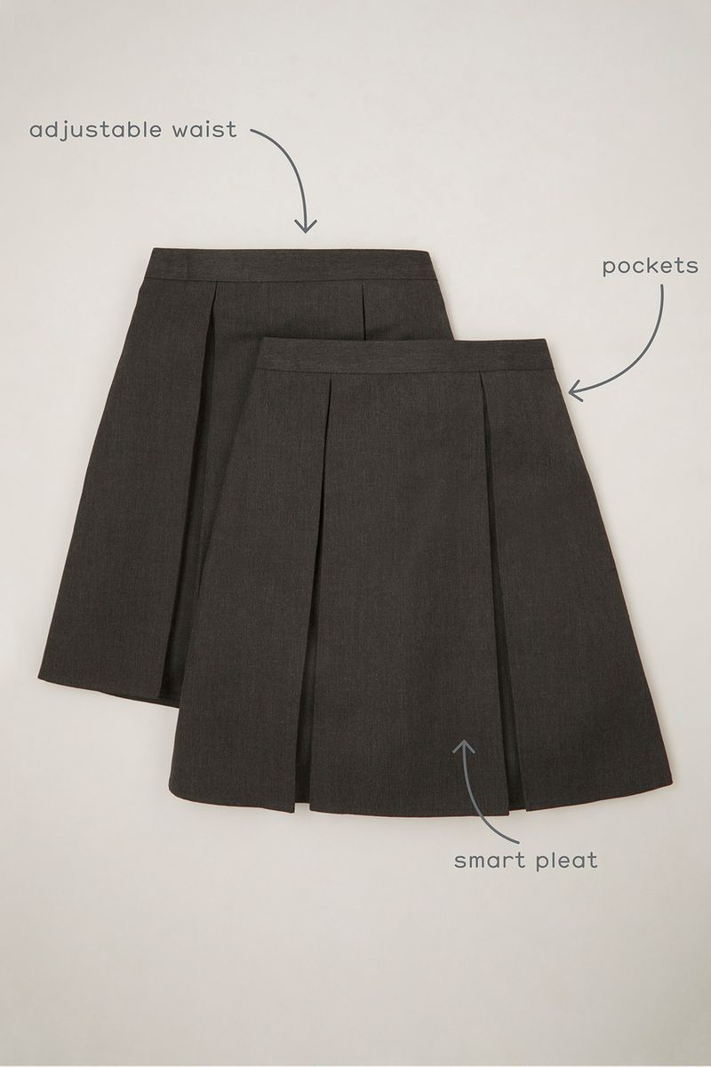 Online Exclusive 2 Pack Charcoal Woven Skirts