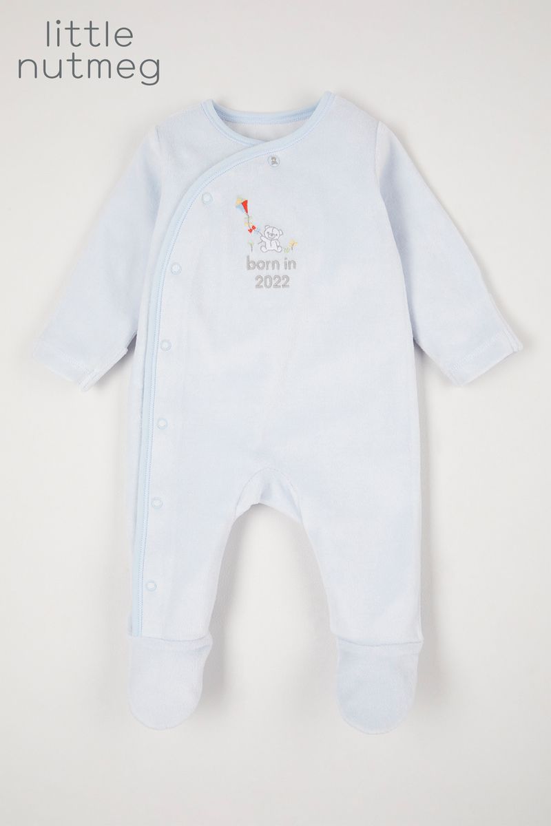 Little Nutmeg Born In 2022 Blue Sleepsuit