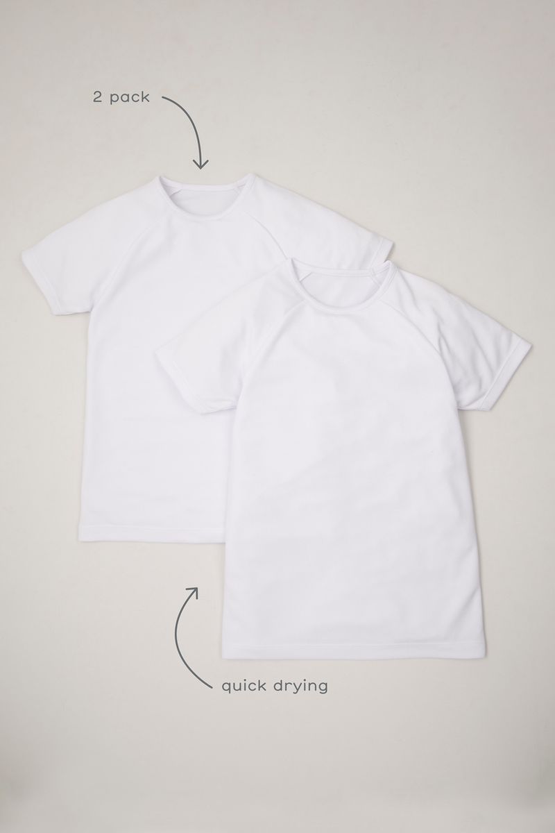 2 Pack White Football T-shirts