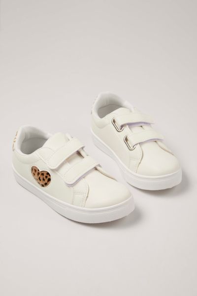 White Leopard Heart trainers