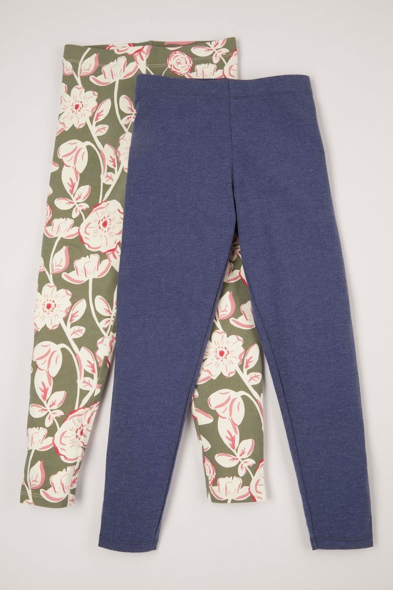 2 Pack Floral Blue Leggings