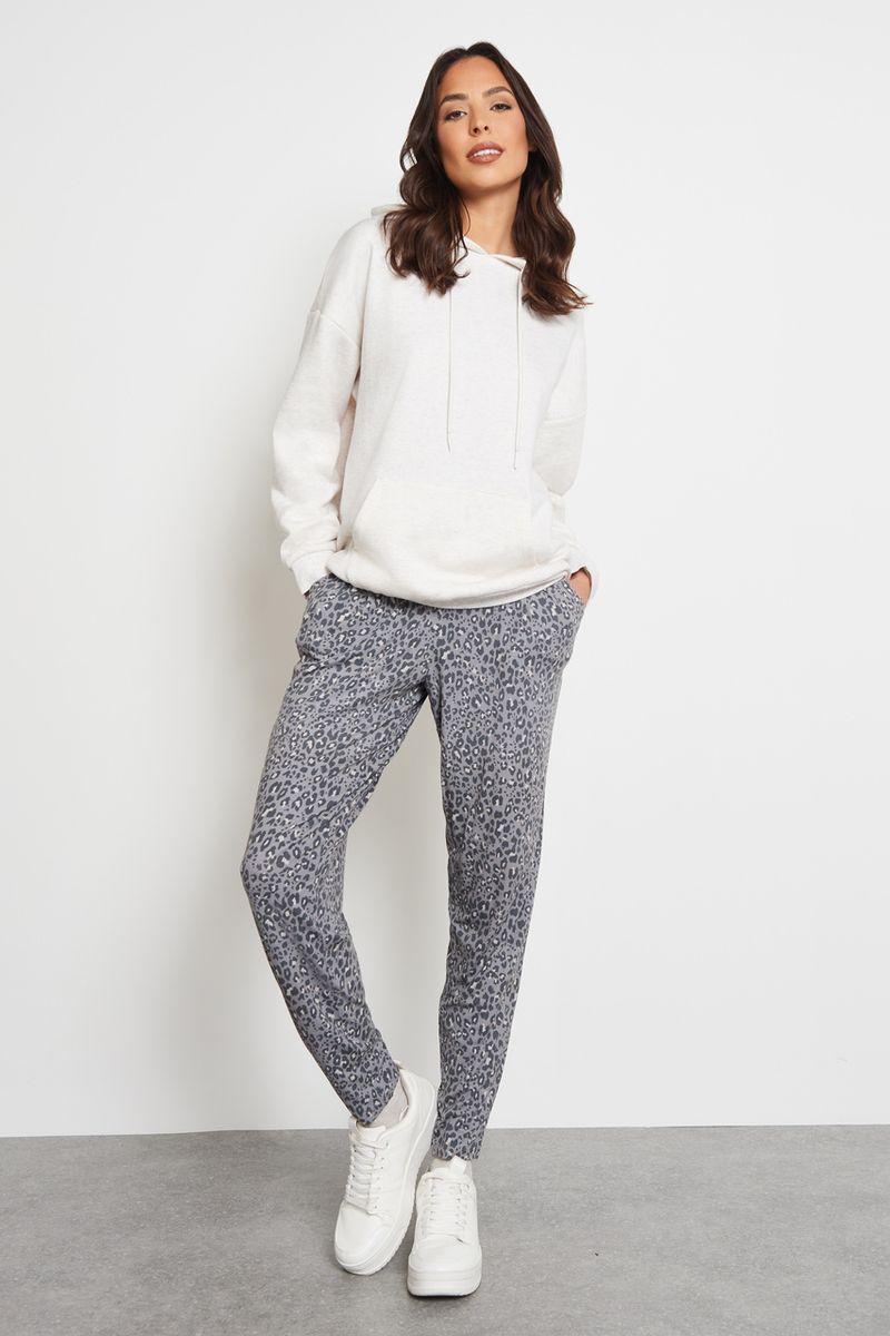 Online Exclusive Grey Animal Jersey Harem trousers