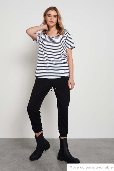 Online Exclusive Black & White Stripe Loose T-shirt