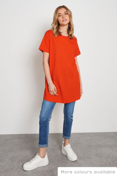Orange Long Line T-Shirt