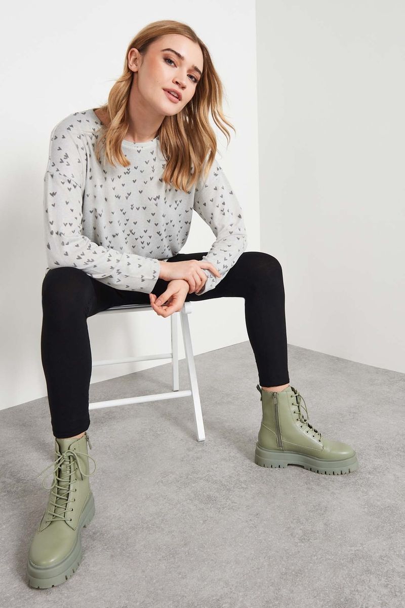 Grey Print Cosy top