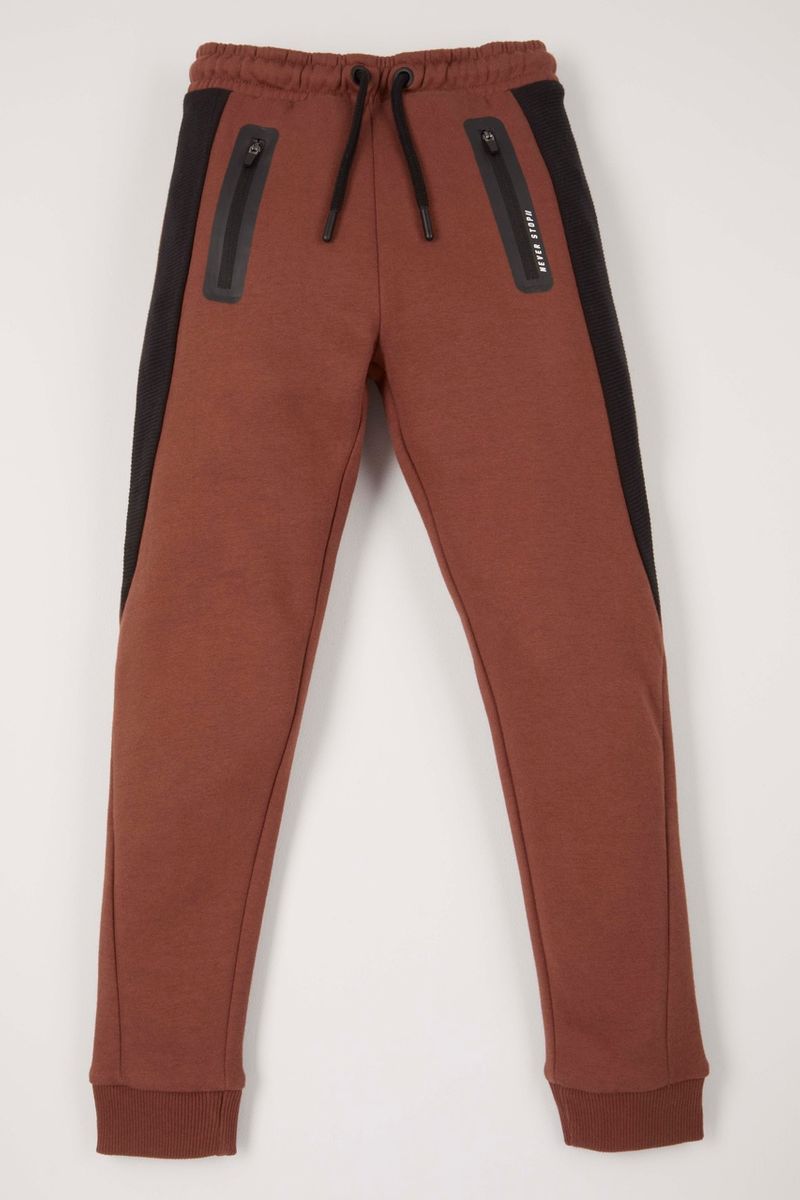 Red Zip Detail Joggers