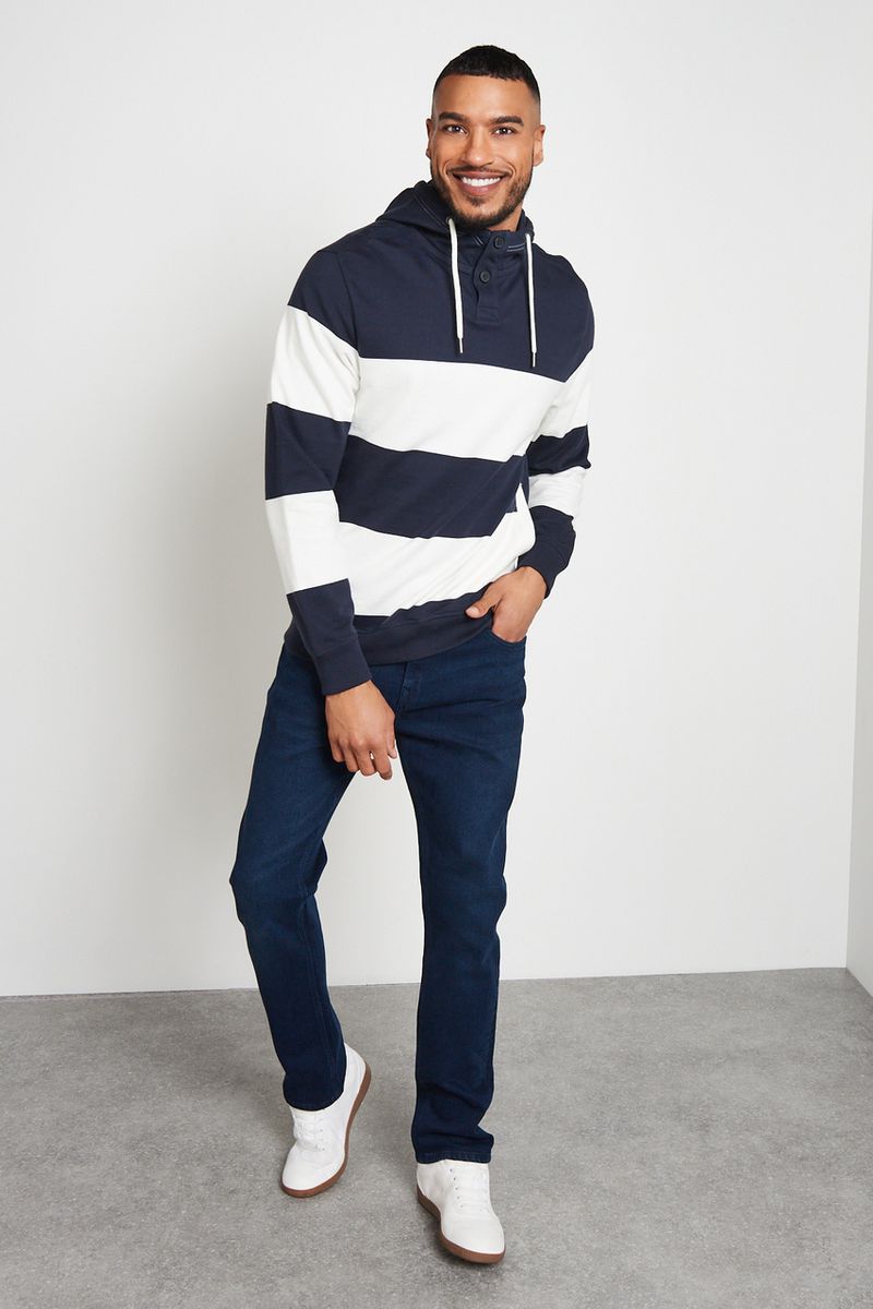 Navy & White Stripe hoodie