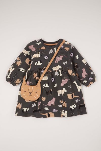 Animal Print Dress with Bag