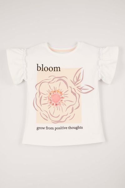 Floral Slogan Print T-shirt