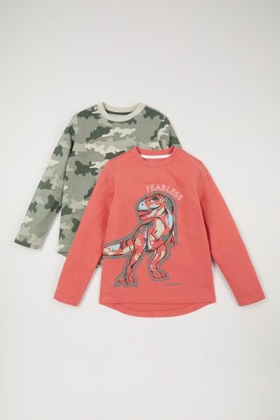 2 Pack Camo Dinosaur T-shirts