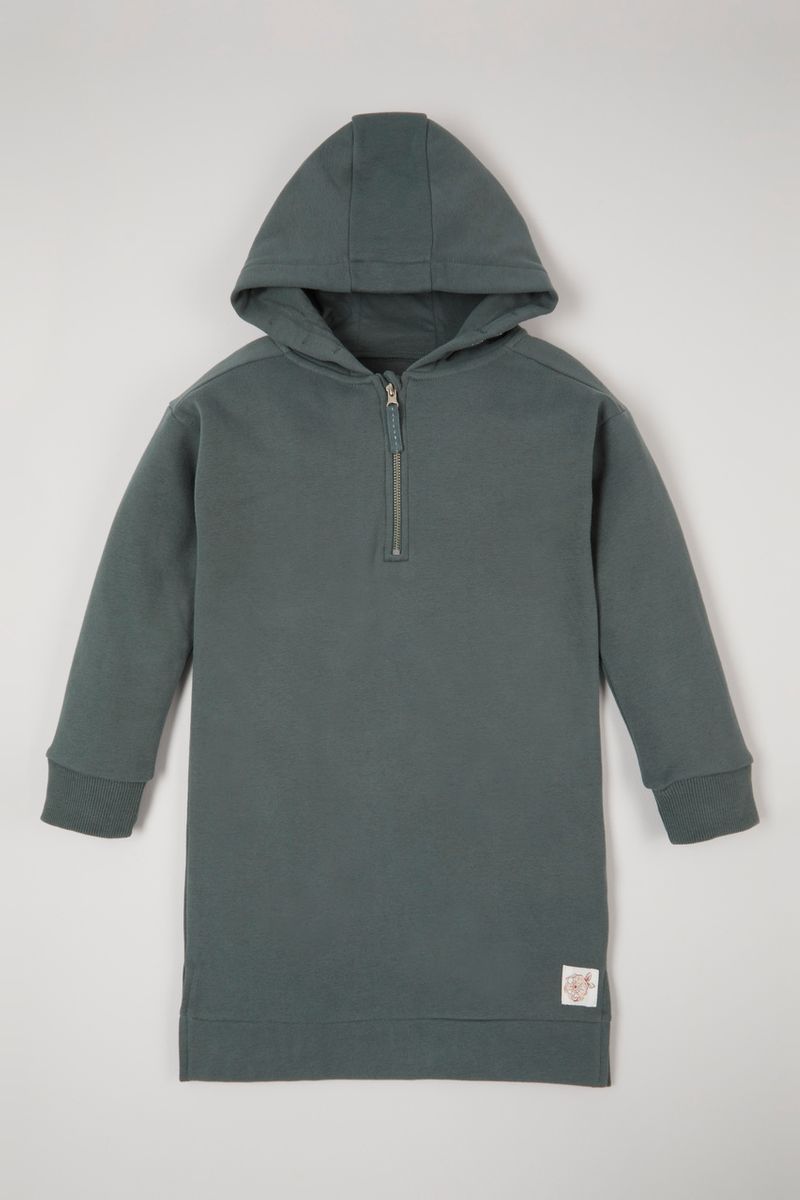 Green 1/4 Zip Sweat Dress