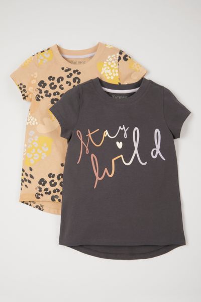2 Pack Leopard Print T-shirts
