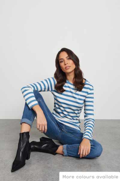 Blue Stripe Fitted long sleeve top