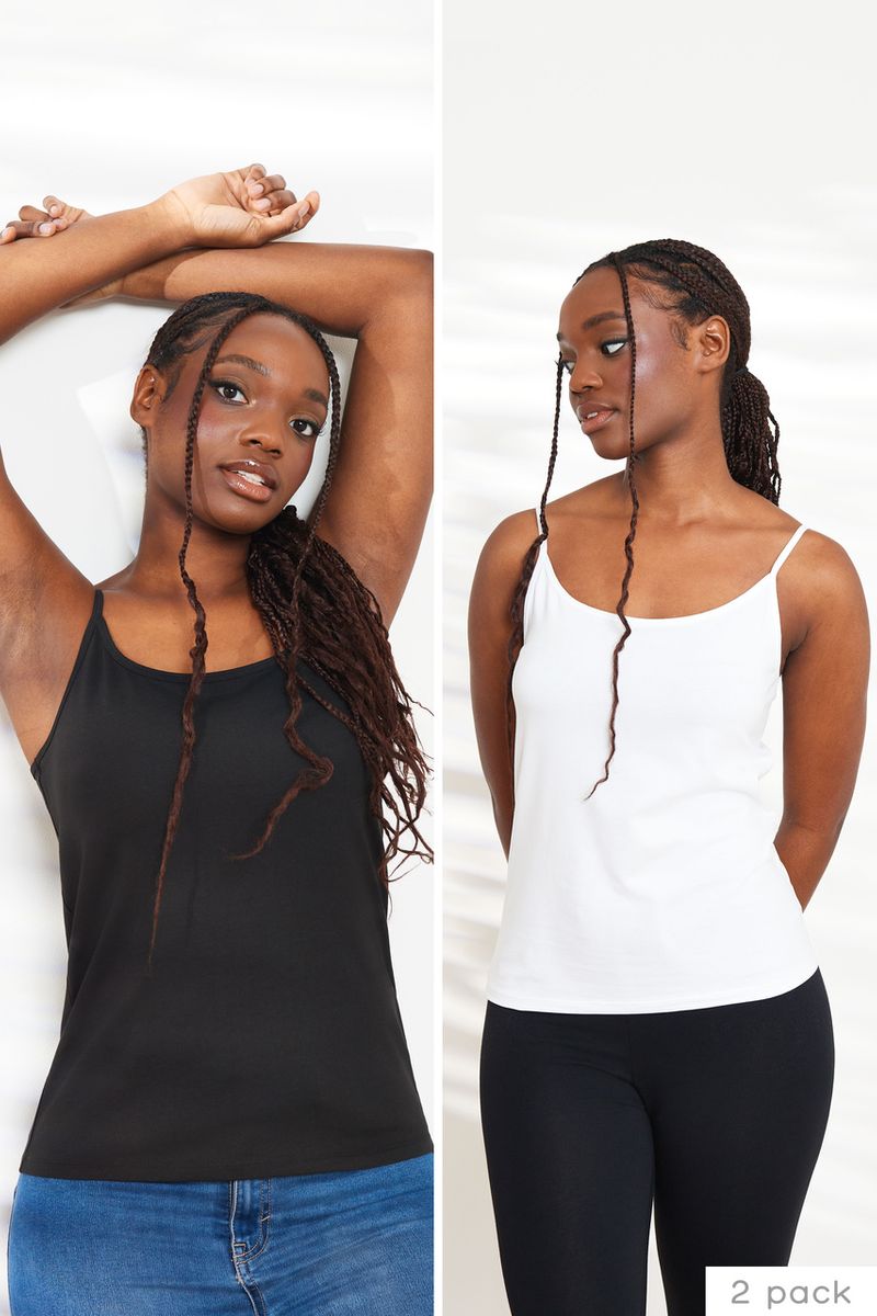 2 Pack White & Black Camisole