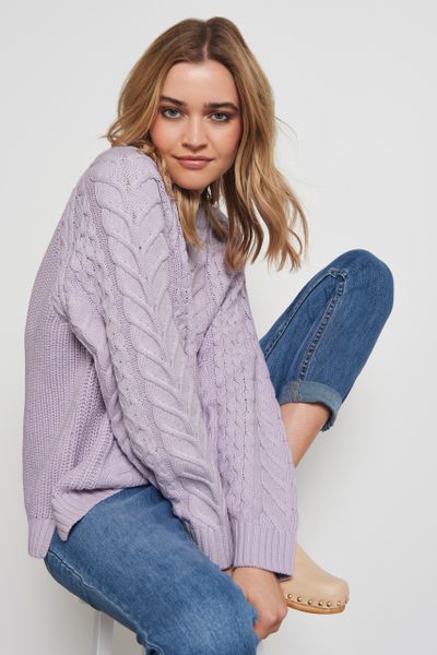 Lilac Cable Knit jumper