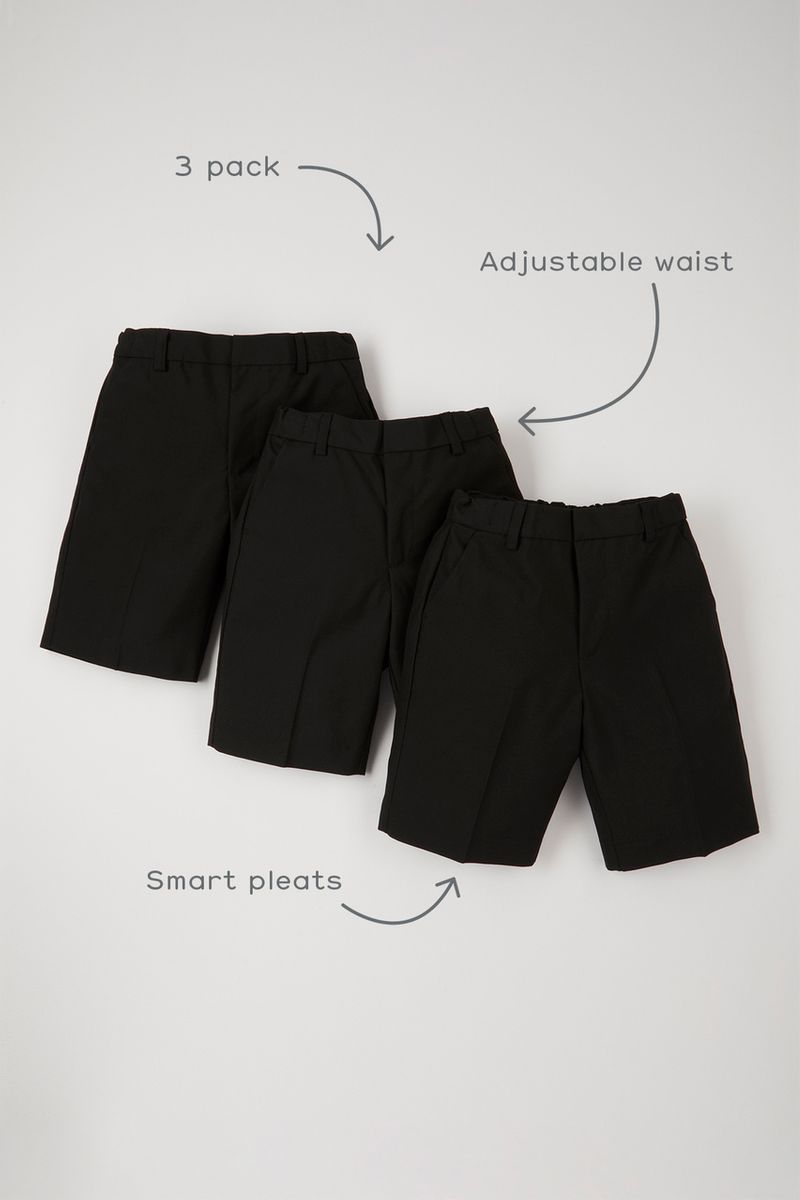 Online Exclusive 3 Pack Black Shorts