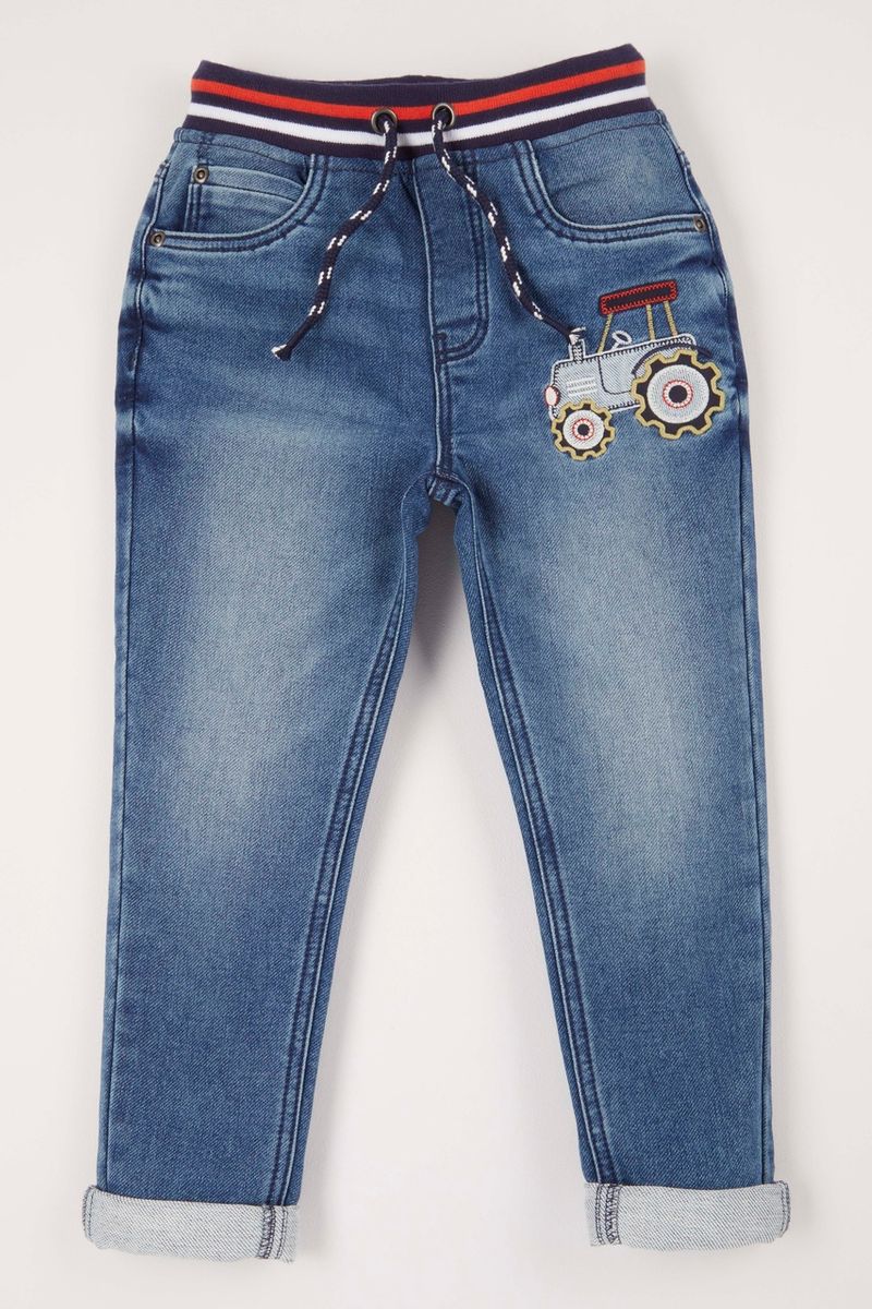 Embroidered Tractor Jeans