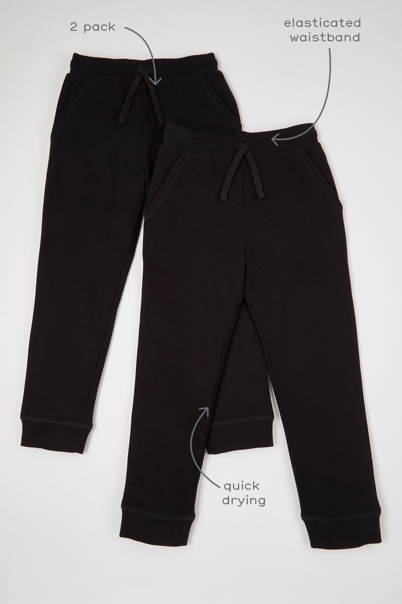 2 Pack Sporty Black Joggers