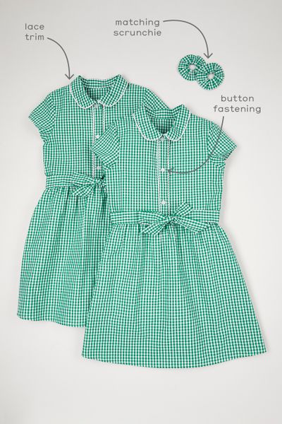 2 Pack Green Classic Gingham Dresses