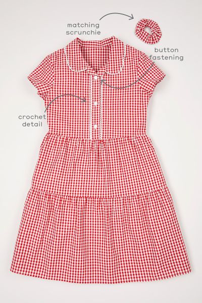 Classic Red Gingham School Dress
