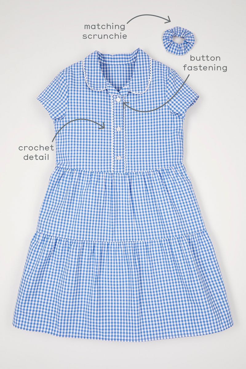 Classic Blue Gingham School Dress
