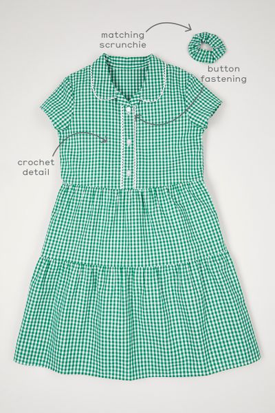 Classic Green Gingham School Dress