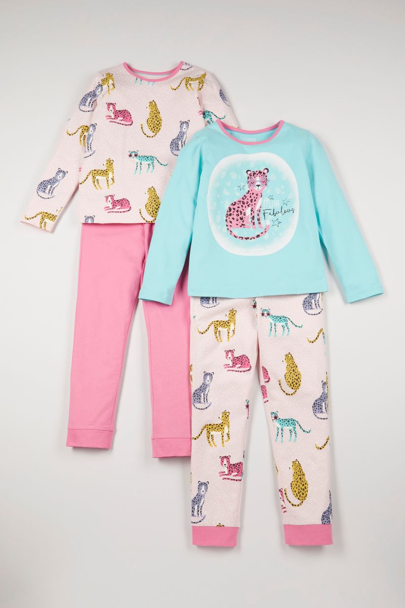 2 Pack Leopard Print pyjamas