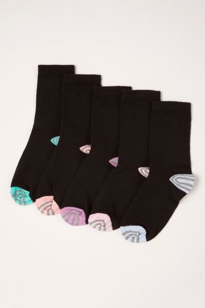 5 Pack Black Stripe Socks