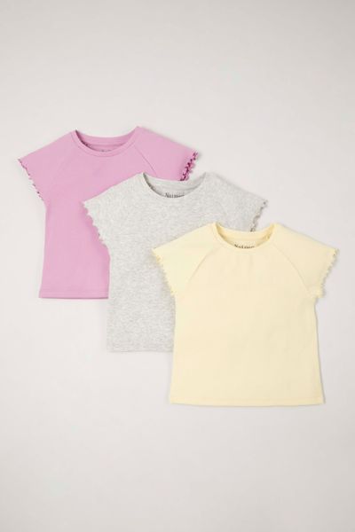 3 Pack Colourful Ribbed T-shirts