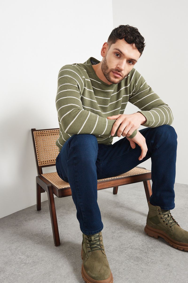 Khaki Stripe Jumper