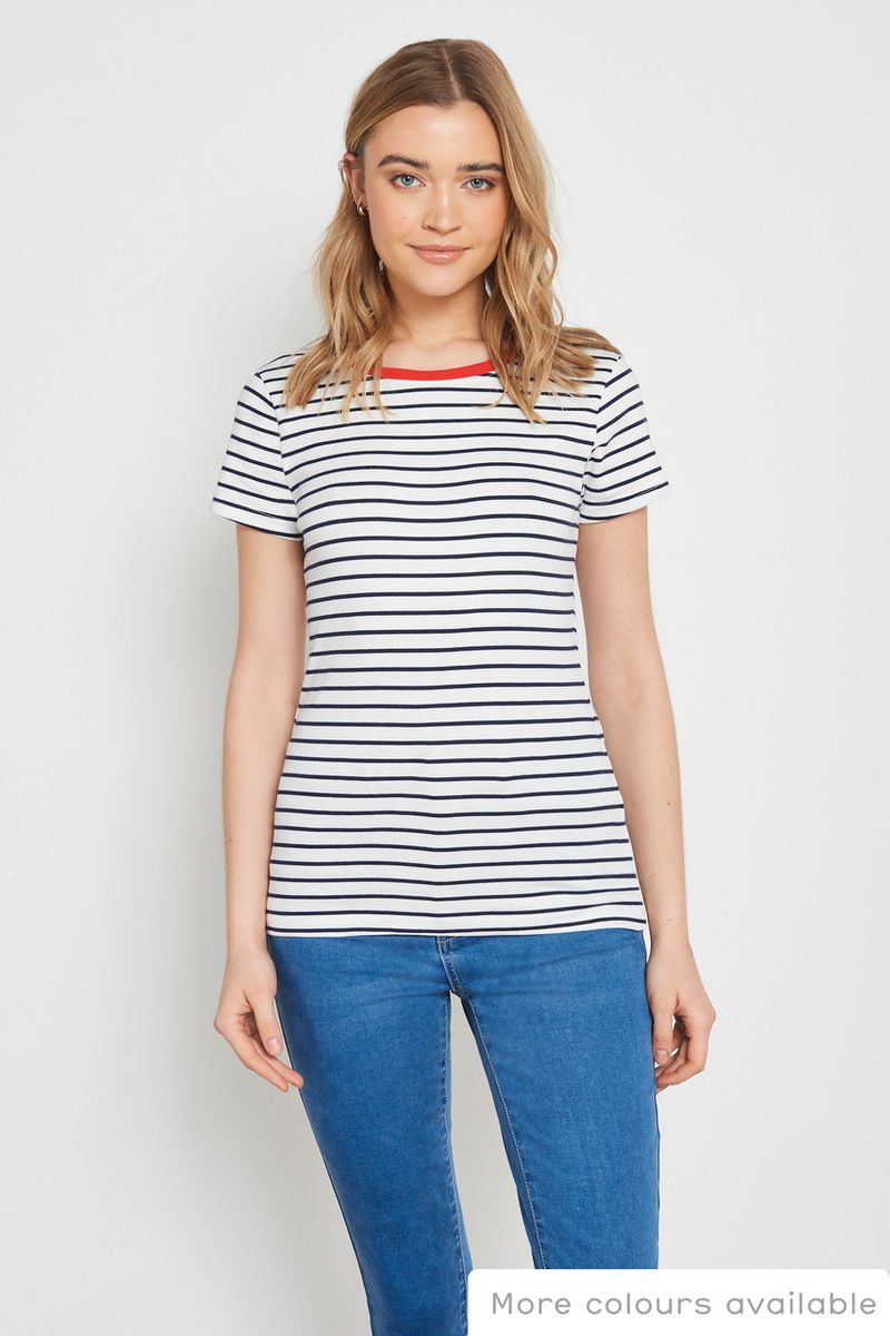 Stripe Fitted Short Sleeve T-Shirt
