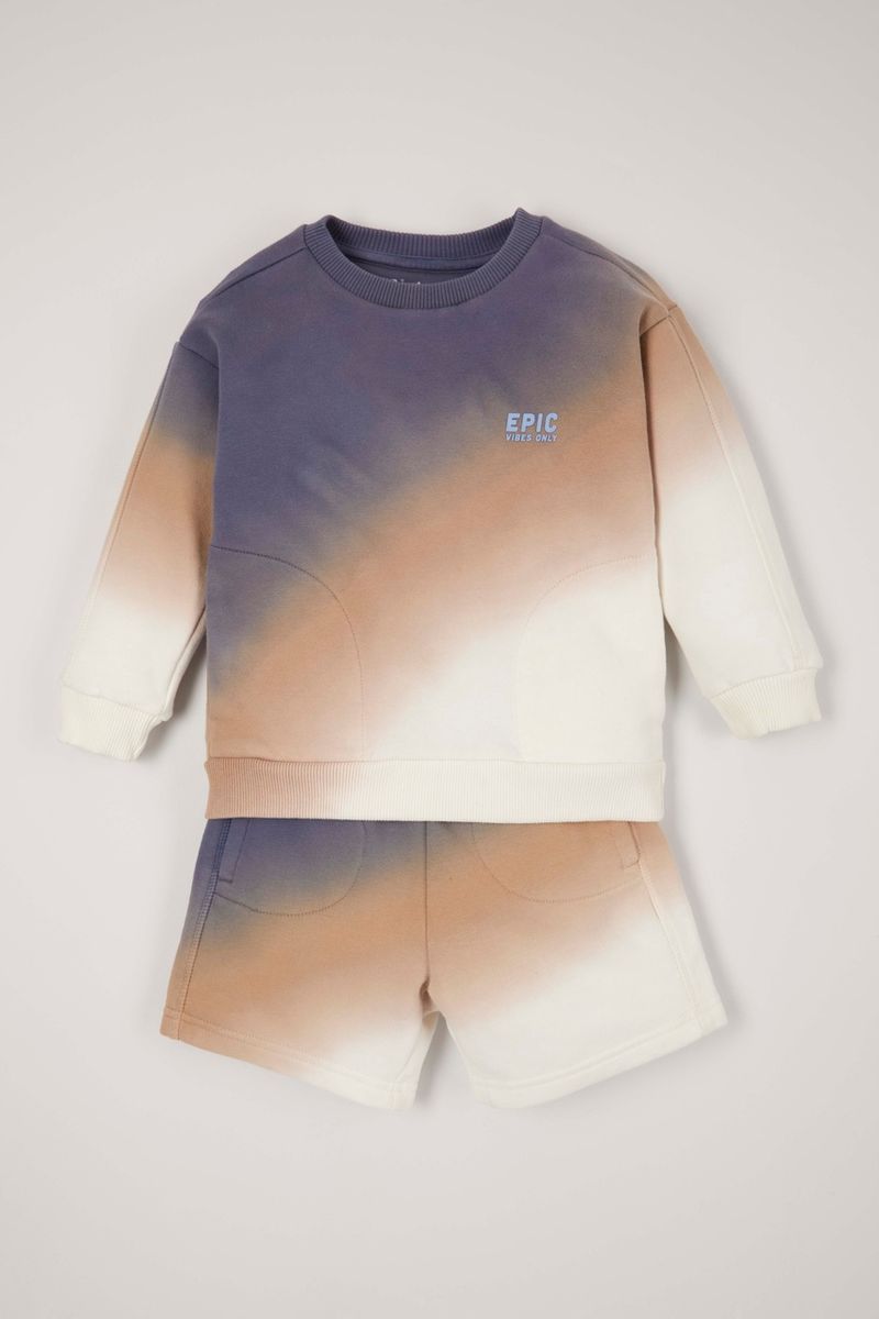 Ombre Print Sweatshirt & Short Set