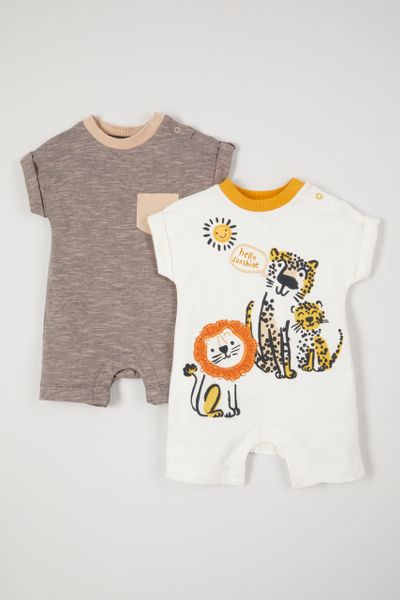2 Pack Lion Rompers