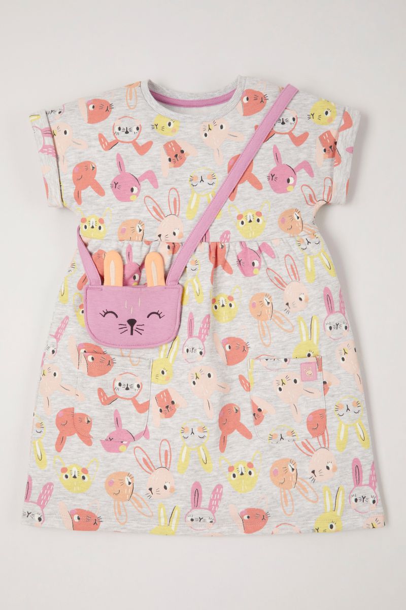 Bunny Print Dress & Bag