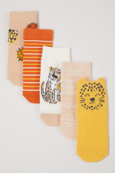 5 Pack Yellow Lion Socks