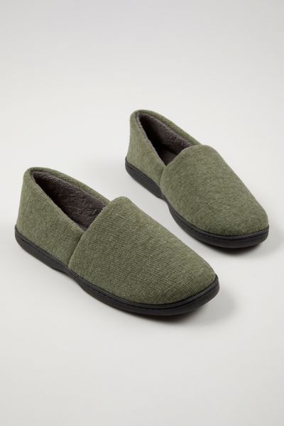 Green Textured Comfort Slippers