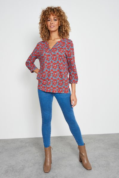 French Floral Henley top