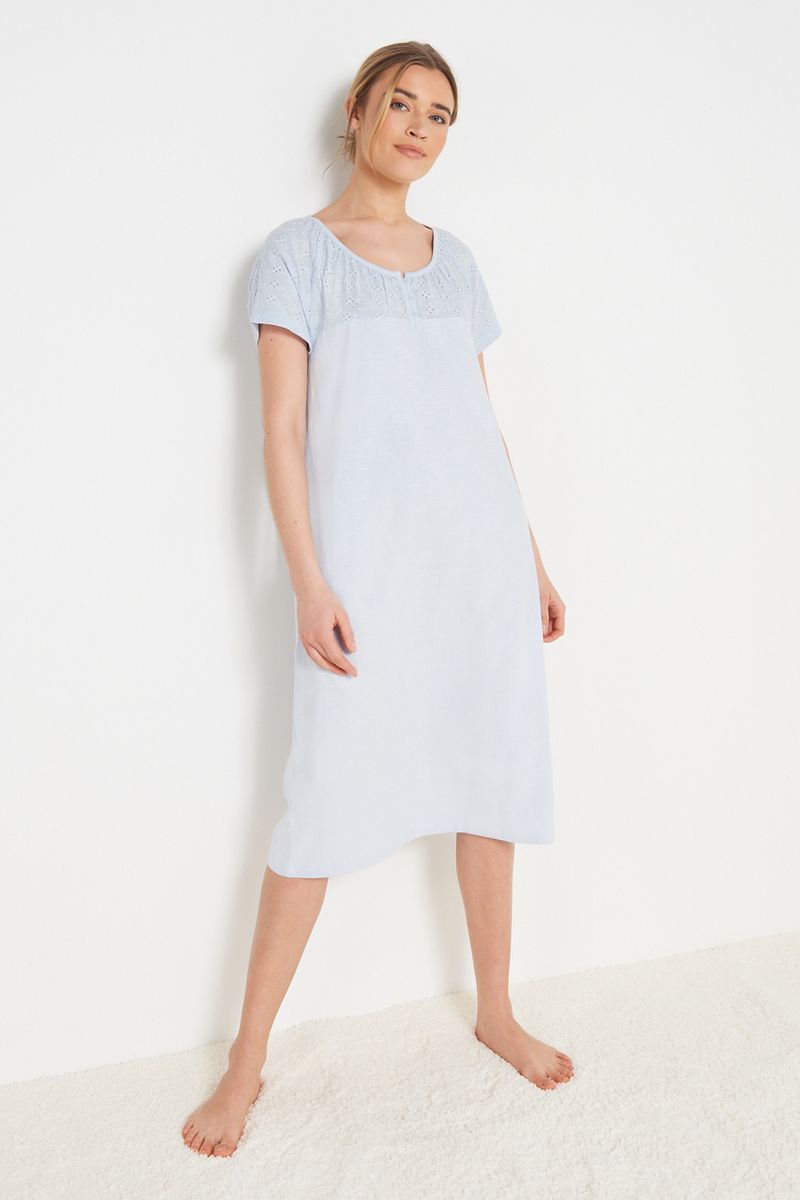 Powder Blue Broderie nightie