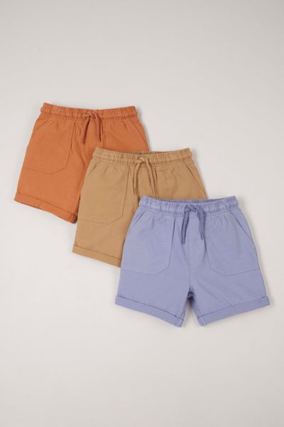 3 Pack Blue & Tan Shorts