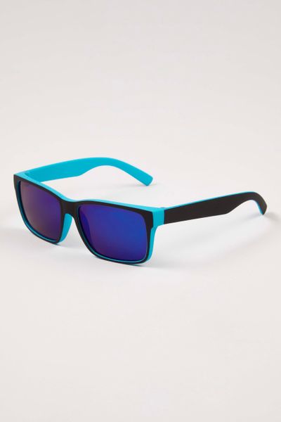 Blue Colour Block Sunglasses