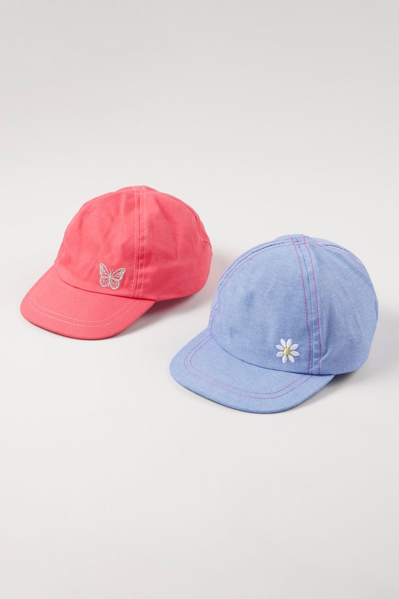 2 Pack Coral & Blue caps