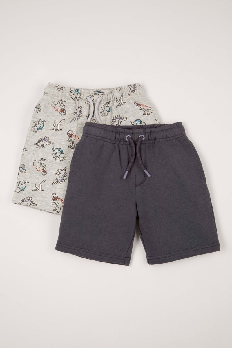 2 Pack Dino Print Sweat Shorts