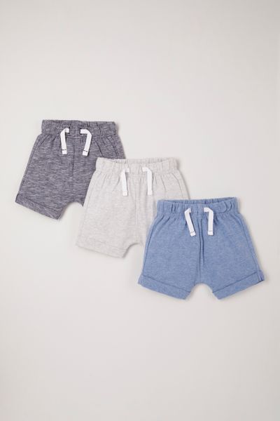 3 Pack Blue & Grey Shorts