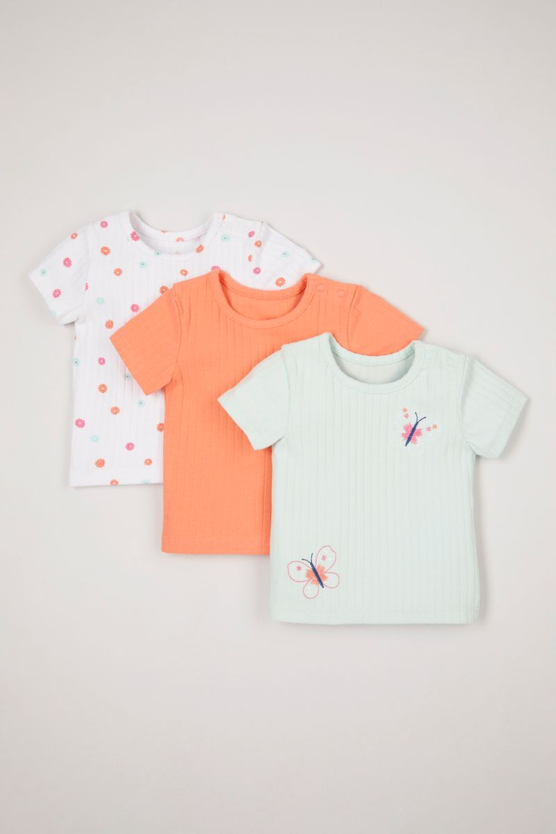 3 Pack Floral Print T-shirts