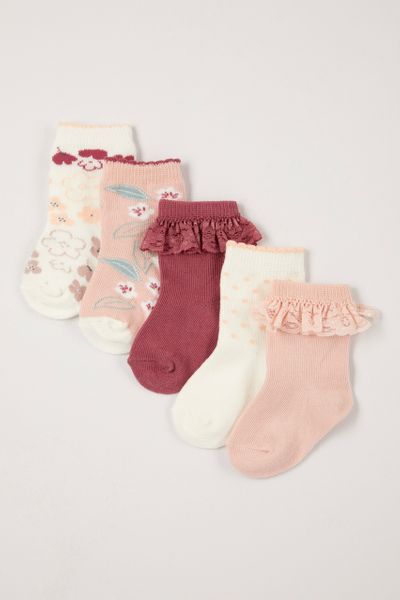 5 Pack Pretty Floral Socks