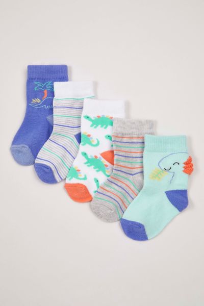 5 Pack Dino Socks