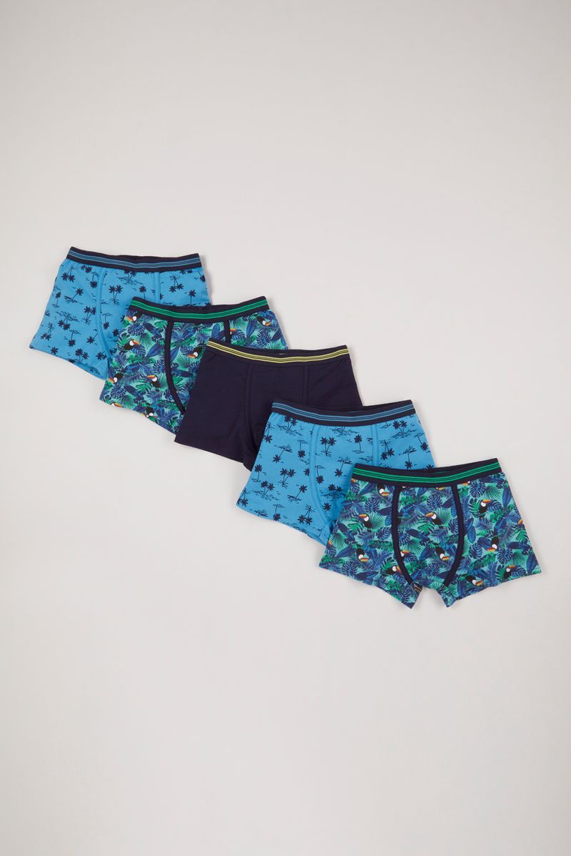 5 Pack Bright Palm Print Trunks