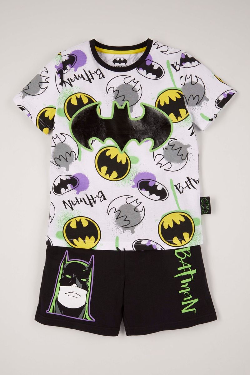 DC Batman Neon Pyjama Shorts set
