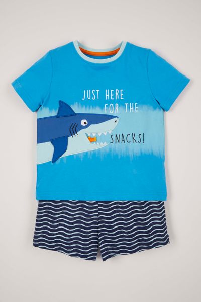 2 Piece Interactive Shark Pyjama Shorts set